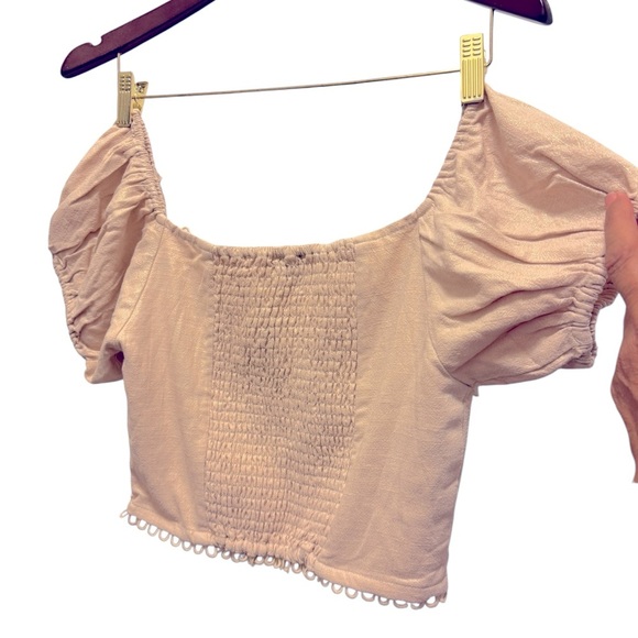 Bebe Elegant Cream Off-Shoulder Women's Top - Picture 15 of 16